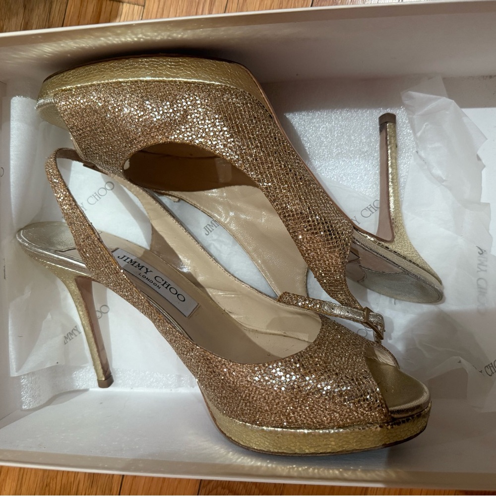 Jimmy Choo Glittering Gold Heels